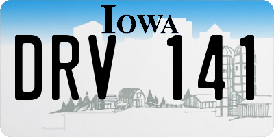 IA license plate DRV141
