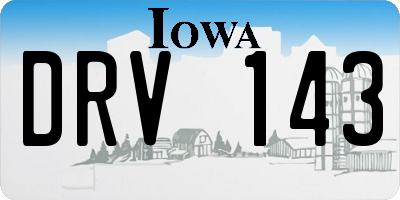 IA license plate DRV143