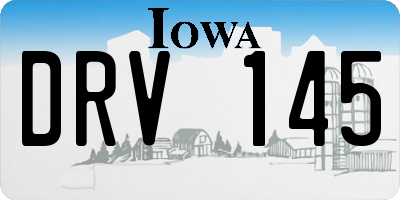IA license plate DRV145