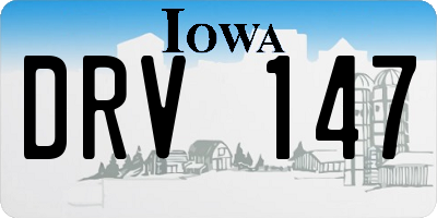 IA license plate DRV147