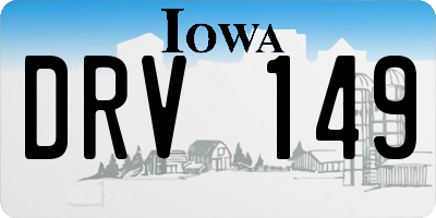 IA license plate DRV149