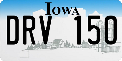 IA license plate DRV150