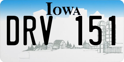 IA license plate DRV151