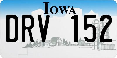 IA license plate DRV152