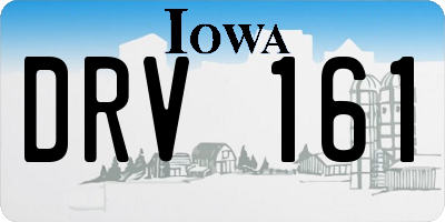 IA license plate DRV161