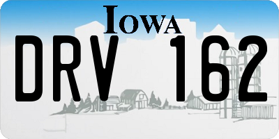 IA license plate DRV162