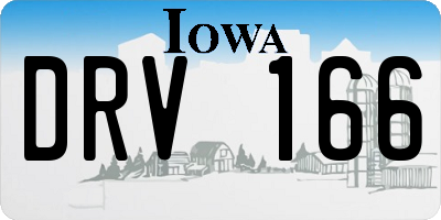 IA license plate DRV166