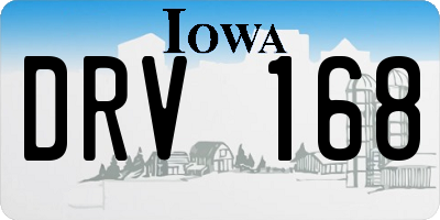 IA license plate DRV168