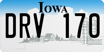 IA license plate DRV170
