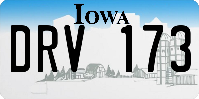 IA license plate DRV173