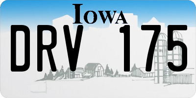 IA license plate DRV175