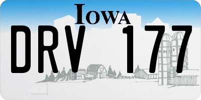IA license plate DRV177
