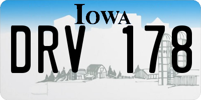IA license plate DRV178
