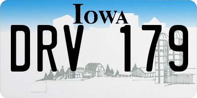 IA license plate DRV179