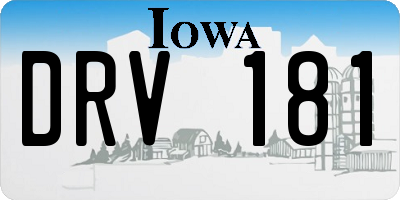 IA license plate DRV181