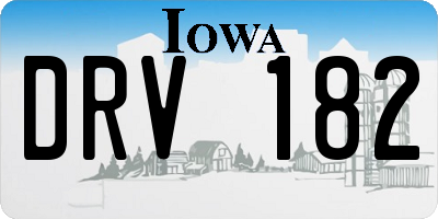 IA license plate DRV182
