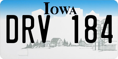 IA license plate DRV184
