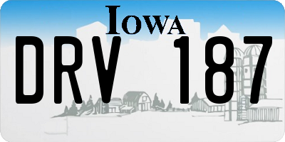 IA license plate DRV187