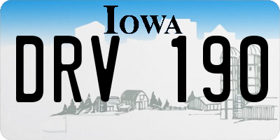 IA license plate DRV190