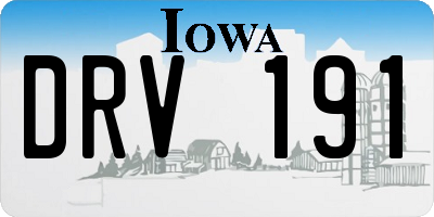 IA license plate DRV191