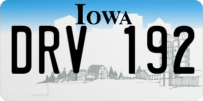 IA license plate DRV192