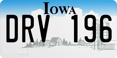 IA license plate DRV196