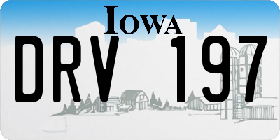 IA license plate DRV197