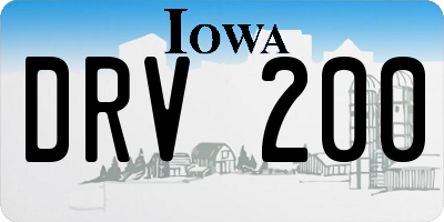 IA license plate DRV200