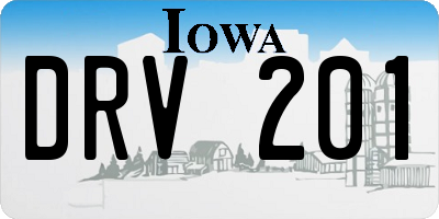 IA license plate DRV201