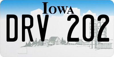 IA license plate DRV202