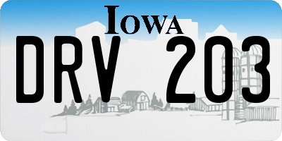 IA license plate DRV203