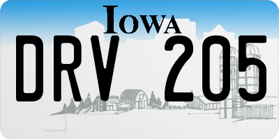 IA license plate DRV205