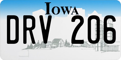 IA license plate DRV206