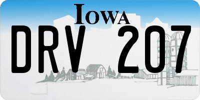 IA license plate DRV207