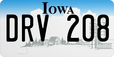IA license plate DRV208