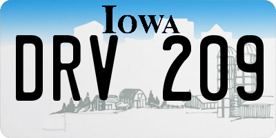 IA license plate DRV209