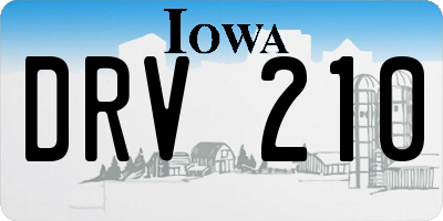 IA license plate DRV210