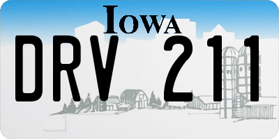 IA license plate DRV211