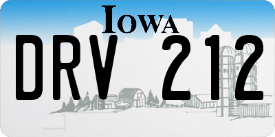 IA license plate DRV212