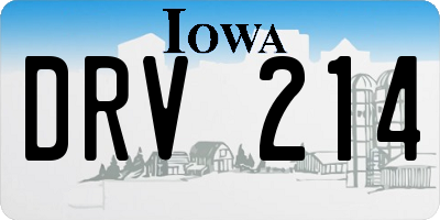 IA license plate DRV214