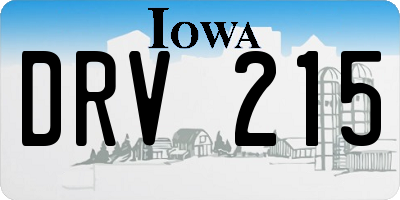 IA license plate DRV215