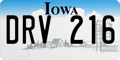 IA license plate DRV216