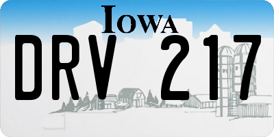 IA license plate DRV217