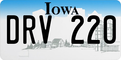 IA license plate DRV220