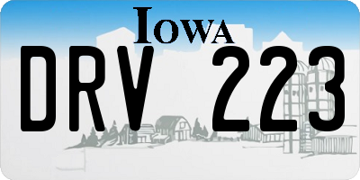 IA license plate DRV223