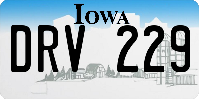 IA license plate DRV229