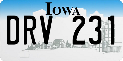IA license plate DRV231