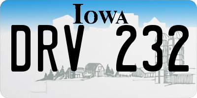 IA license plate DRV232