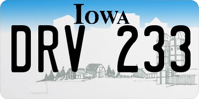IA license plate DRV233