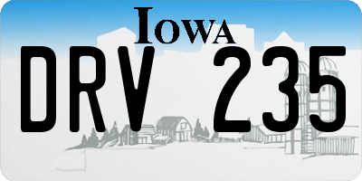 IA license plate DRV235